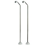 25" Double Offset Water Supply Line Set for Clawfoot Bathtubs - Satin Nickel