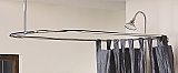 Solid Brass Rectangular Shower Curtain Frame for Clawfoot Tub, 24" x 54" - Chrome