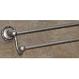 Edwardian Ribbon Backplate 24" Double Towel Bar in Antique Pewter