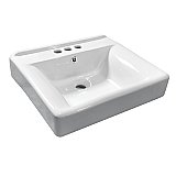 Fauceture Concord 20" Console Sink Basin (4-Inch - 3-Hole) - White