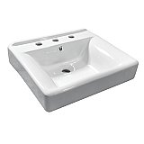 Fauceture Concord 20" Console Sink Basin (8-Inch - 3-Hole) - White