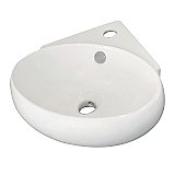 Fauceture Minim Corner Bathroom Sink - White