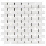 Expressions Recessed Subway White Glass Mosaic Tile - Per Sheet - .99 Sq. Ft. Per Sheet