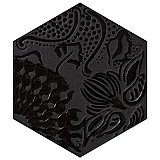 Gaudi Lux Black Hex Ducados 8-5/8" x 9-7/8" Porcelain Tile - Per Case of 25 Tile - 11.41 Sq. Ft. Per Case