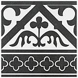 Majestic Orleans Cenefa Black 9-3/4 "x 9-3/4" Porcelain Tile - Per Piece - .68 Sq. Ft.