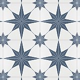 Stella Azul Blue and White 9-3/4" x 9-3/4" Ceramic Tile - Sold Per Case of 16 - 11.11 Square Feet Per Case