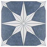 Stella Day Blue and White 9-3/4" x 9-3/4" Ceramic Tile - Sold Per Case of 16 - 11.11 Square Feet Per Case