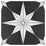 Stella Night Black and White 9-3/4" x 9-3/4" Ceramic Tile - Sold Per Case of 16 - 11.11 Square Feet Per Case