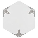 Stella Hex Silver 8-5/8"x 9-7/4" Ceramic Tile - Per Case of 25 Pieces - 11.50 Sq. Ft.