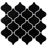 Metro Lantern Glossy Black 9-1/2" x 10-3/4" Porcelain Mosaic Tile - 10 Tiles Per Case - 7.3 Sq. Ft.