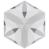 HexaTile -  Nature Matte Black & White 7" x 8" Porcelain Floor & Wall Tile - 35 Tiles Per Case - 10.5 Sq. Ft.