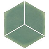 Palm Rombo Hex Green 6" x 7" Porcelain Tile - Per Case of 13 - 2.97 Sq. Ft.