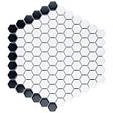 Metro Geo Hex 1" M White w/M Black Edge 10-1/2" x 11-5/8" Porcelain Mosaic Tile - Sold Per Case of 10 - 6.5 Sq. Ft.