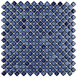 Hudson Diamond Sapphire Blue Porcelain Mosaic Tile - Per Case of 10 Sheets - 10.90 Sq. Ft. Per Case