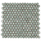Hudson Penny Round Mint Green 11-7/8" x 12-5/8" Porcelain Mosaic Tile -10 Sheets Per Case -10.5 Sq. Ft.
