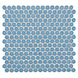 Hudson Penny Round 3/4" Glazed Porcelain Mosaic Tile - Light Blue - Per Case of 10 Sheets - 10.74 Sq. Ft.
