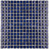 Hudson Edge Blue Eye Glazed Square Porcelain Mosaic Tile - Per Case of 10 Sheets - 10.90 Sq. Ft.