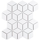 Hudson Rhombus Matte White 10-1/4" x 11-3/4" Porcelain Mosaic Tile  - Sold Per Case of 10 - 8.6 Sq. Ft.