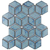 Hudson Rhombus Marine 10-1/4" x 11-3/4" Porcelain Mosaic Tile  - Sold Per Case of 10 - 8.6 Sq. Ft.