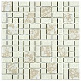 University Bone 11-3/4" x 11-3/4" Porcelain Mosaic Tile - 10 Tiles Per Case - 9.8 Sq. Ft.