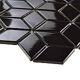 Metro Rhombus Glossy Black Porcelain Mosaic - Sold Per Case of 10 - 9.04 Square Feet