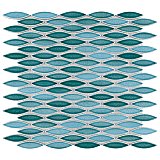 Pescado Glossy Agua 12"x 12-1/2" Porcelain Tile - Per Sheet - 1.06 Sq. Ft.