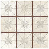 Harmonia Kings Star White 13" x 13" Ceramic Floor/Wall Tile - 10 Tiles Per Case - 12.0 Sq. Ft.