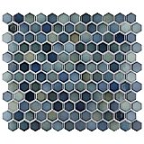 Hudson Hex 1" Atlantis Porcelain Mosaic Tile - Per Case of 10 Sheets - 11.20 Sq. Ft. Per Case
