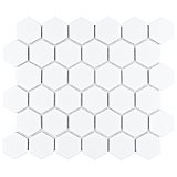 Hudson Hex 2" Matte White Porcelain Mosaic Tile - Per Case of 10 Sheets - 10 Sq. Ft. Per Case