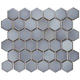 Hudson Hex 2" Grey Eye 12-1/2" x 11-1/4" Porcelain Mosaic Tile - Case of 10 Pieces - 6.04 Square Feet Per Case