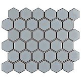 Hudson Hex 2" Silk White 12-1/2" x 11-1/4" Porcelain Mosaic Tile - Per Case of 10 Sheets - 9.97 Square Feet Per Case