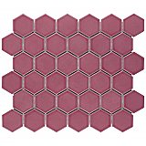 Tribeca 2" Hex Glossy Blush Pink Porcelain Mosaic Tile - Sold Per Case of 10 Sheets - 9.96 Square Feet Per Case