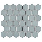 Tribeca 2" Hex Glossy Gray Mist Porcelain Mosaic Tile - Sold Per Case of 10 Sheets - 9.96 Square Feet Per Case