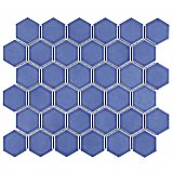 Tribeca 2" Hex Glossy Periwinkle Blue Porcelain Mosaic Tile - Sold Per Case of 10 Sheets - 9.96 Square Feet Per Case