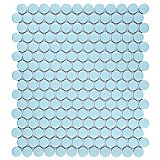 Metro Penny Matte Light Blue 9-3/4" x 11-1/2" Porcelain Mosaic - Sold Per Case of 10 - 8 Square Feet Per Case