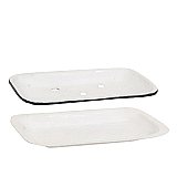 Enamelware 2 pc Flat Soap Dish - White