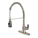 Gourmetier GSY8898AKL Kaiser Single-Handle Pre-Rinse Kitchen Faucet, Brushed Nickel/Black Stainless Steel
