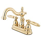 Kingston Brass 4-Inch Centerset Lavatory Faucet - Metal Levers - Polished Brass