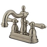 Kingston Brass 4-Inch Centerset Lavatory Faucet - Metal Levers - Brushed Nickel