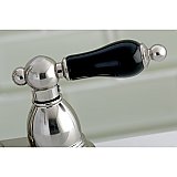 Kingston Brass 4-Inch Centerset Lavatory Faucet - Porcelain Cross Handles - Brushed Nickel