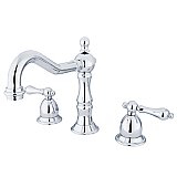Heritage Widespread Sink Faucet - Metal Lever Handles - Polished Chrome