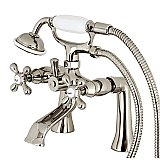 Kingston Brass KS268PN Kingston Clawfoot Tub Faucet with Hand Shower, Polished Nickel