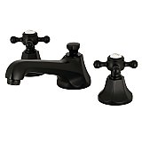 Kingston Brass Widespread Lavatory Faucet - Metal Cross Handles - Matte Black