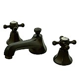 Metropolitan Widespread Sink Faucet - Metal Cross Handles - Oil Rubbed Bronze