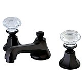 Celebrity Widespread Sink Faucet - Crystal Knob Handles - Oil Rubbed Bronze