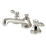 Tudor Widespread Lavatory Faucet - Metal Lever Handles - Polished Nickel