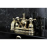 Kingston Brass 4-Inch Centerset Lavatory Faucet Metal Cross Levers - Polished Brass