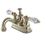Kingston Brass 4-Inch Centerset Lavatory Faucet Acrylic Levers - Polished Brass