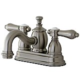Kingston Brass 4-Inch Centerset Lavatory Faucet Metal Levers - Brushed Nickel