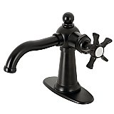Kingston Brass KSD3540NX Hamilton Single-Handle Bathroom Faucet with Push Pop-Up, Matte Black